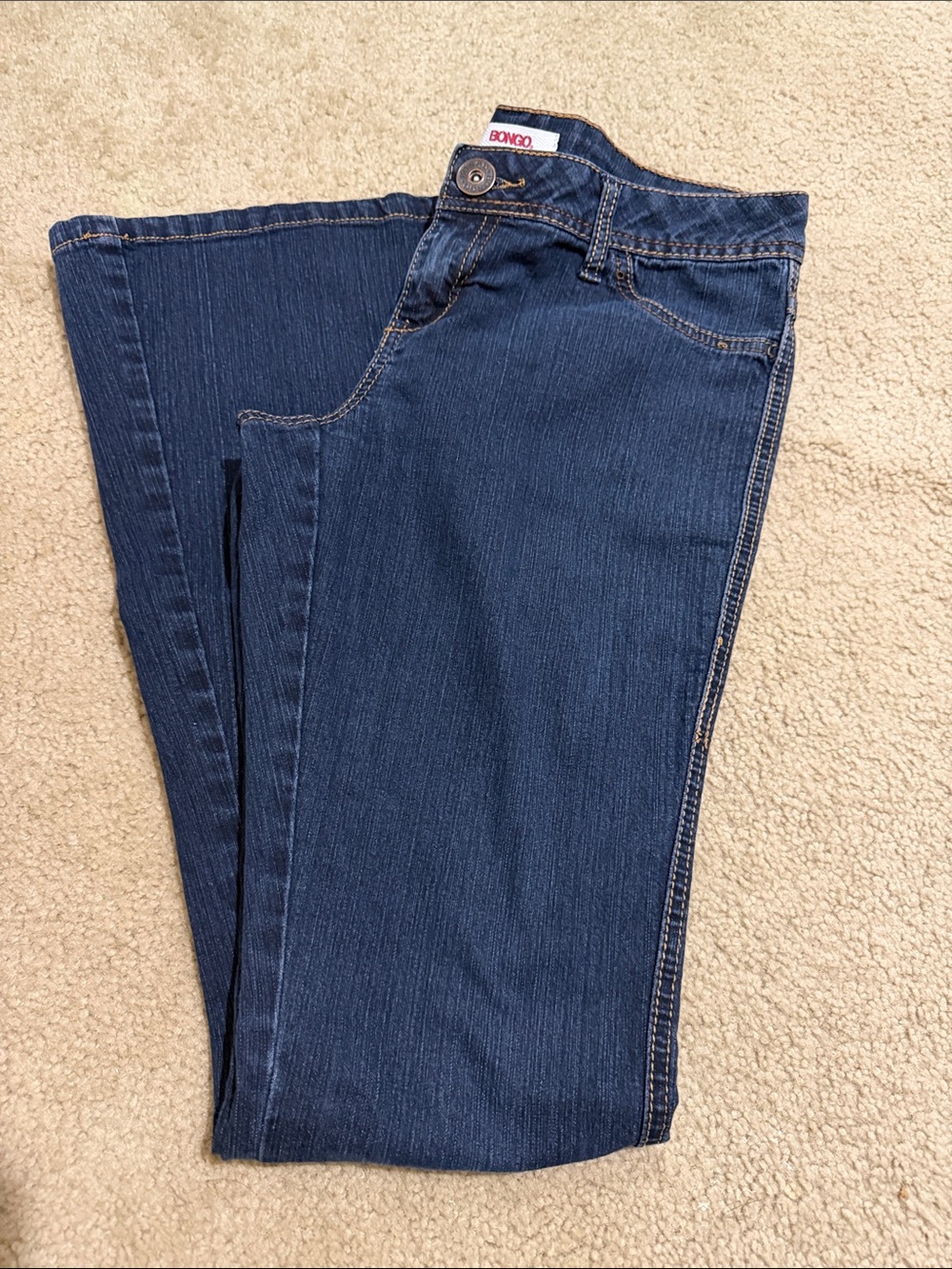 Vtg Bongo 90s Y2K Dark Wash Flare Leg Bootcut Denim Jeans Size 7